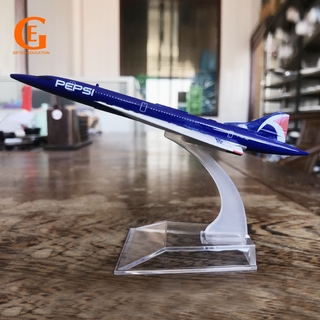 PEPSI Concorde Aircraft Model Diecast Solid Metal Plane Airplane Model Static Ornament 16CM