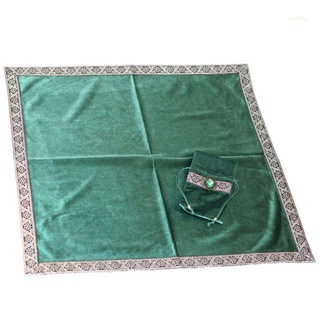 QQ* Altar Tarot Cloth Velvet Tarot Cards Tablecloth with Bag Oracle Divination Playing Card Pad Board Game Accessories