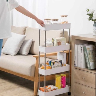 4Layer Moving Rack Kitchen Storage Shelf Wall Cabinets Home Bedroom Bathroom Organizer Trolley