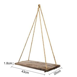 【Loveinhouse】Nordic Style Wooden Retro Hanging Rack Household Hanging Shelf With Twine (8)