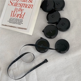 Mohamm 1PC Black Simple Retractable Mini Tape Measure Stationery School Supplies