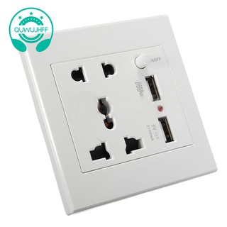 2.1A Dual USB Wall Charger Socket Adapter Universial Power Outlet Panel wite Switch