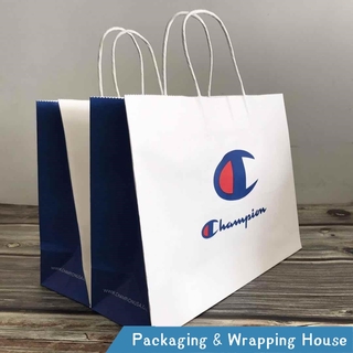 Champion Branded Paper Bags Franchised Paper Handbag for T-shirt Gift Set High Quality (1)