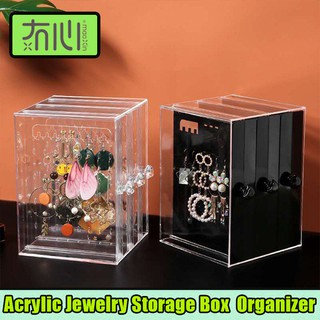 Acrylic Jewelry Storage Box Earrings Display Stand Organizer (3 Drawer)