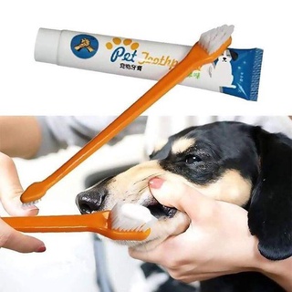 ☜Pet Puppy Toothbrush Set Hot Puppy Toothpaste Dog Cat Finger Tooth Oral Cleaning Tool Beef Flavor (4)