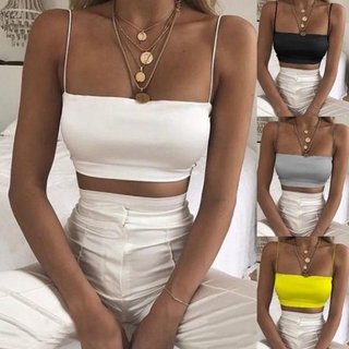 Multicolor Women Fashion Camisole Casual Solid Color Bra Crop Tops Sexy Sleeveless Tank Tops