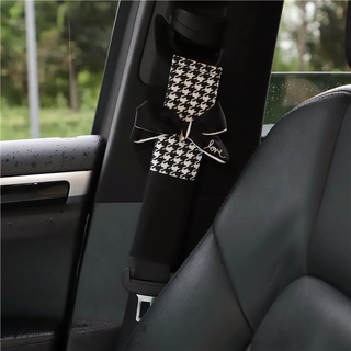 Car seat belt shoulder guard houndstooth bowknot car seat belt shoulder guard fashion anti-neck car supplies