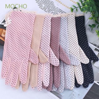 MOCHO Elastic Women Gloves Fashion Touch Screen Dots Gloves Anti-UV Wave Point Sun Protection Short Thin Anti-skid Driving Gloves/Multicolor