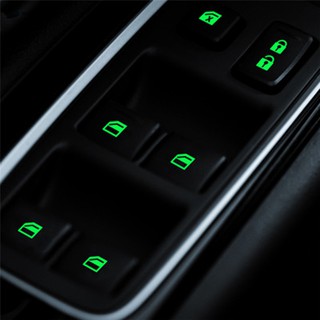 ST Car Door Window Luminous Switch Button Sticker Lift Fluorescent Window Car Sticker Styling