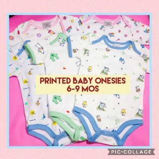 (6-9 mos) Printed Baby Onesies