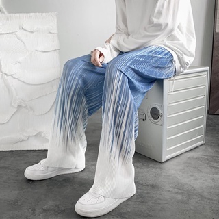 High-Grade Tie-Dyed Pants High StreetinsTrendy Brand Wide-Leg Pants Men's Summer Thin Draping Fried Street Ruffle Handsome Mop Pants Trendy (7)