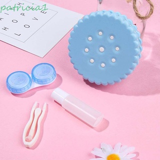 PATRICIA Gift Contact Lens Case Sealed Cookie Lenses Box Contact Lens Container Travel Solution Bottle Cute|Color Candy Color With Mirror Storage Eye Care/Multicolor