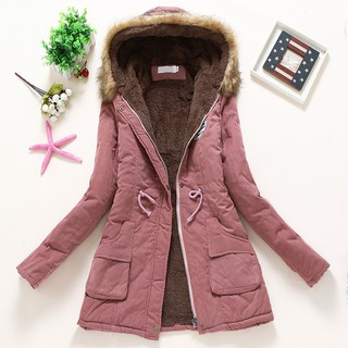 InsWomen Winter Warm Hooded Coat Long Slim Faux Fur Parka Jacket Trench Overcoat