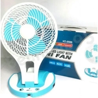 CHERRY FULEVER New Fan Rechargeable Fan w/ Portable LED Light MINI Fan, w/ 2Buttons for Light & Fan