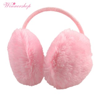 🌱Woman Pink Plush Fluffy Back Ear Cover Warmer Muffs Earmuffs