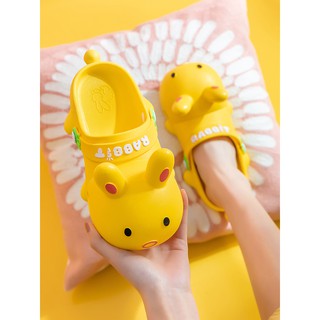 Slippers Yuji Closed Toe Half Slippers Women's Summer2021New Home Indoor Non-Slip Cute Bunny Interne