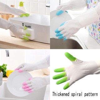 Dishwashing Gloves Waterproof Rubber Gloves Cleaning Handguard Gloves Kitchen Laundry Household
