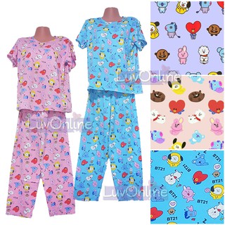 BT21 BTS KPOP ASSORTED cartoon terno pajama set kids adults pajamas sleepwear cute