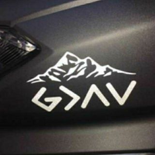 reflective sticker.. god is greater than the highs and lows