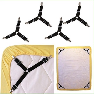 4PCS Triangle Bed Mattress Sheet Clips Grippers Straps Suspender Fastener