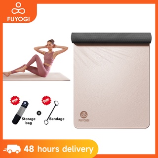 FUYOGI Yoga Mat 8MM TPE Non-Slip Fitness Tasteless Thickened Beginner Double-Sided for Workout