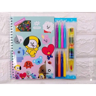 【high quality】✔℗BT21 BTS/Unicorn/LOL/mermaid Character Scratch Note and Coloring book