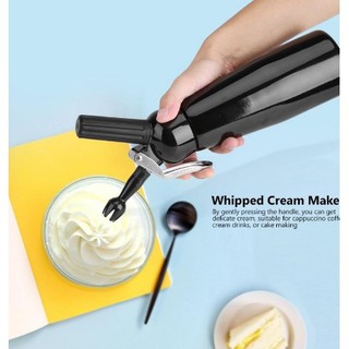 【Ready】500mL Black Aluminum Whipped Dessert Whipped Cream Dispenser