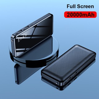 Mirror Pocket 20000mah Power Bank External Battery Pack LCD Portable Mobile Phone Charger Powerbank