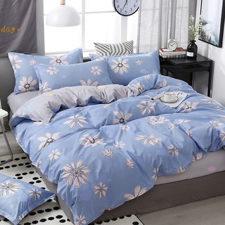 3/4in1 Fashion Blue Flowers Bedding Set Bedsheet Pillowcase Blanket Quilt Cover Set Without any Com (2)