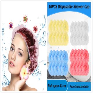 10PC Disposable Shower Cap Plastic Waterproof Thick