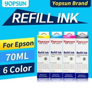 Refill Ink 664 For Epson L Series 6 Colors 70ML Premium Ink Yopsun Brand High Quality