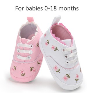 Infant Shoes Baby Girl Newborn Shoes Soft Sole First Walkers Print Floral Baby Girls Anti-Slip Baby Shoes For 0-18M