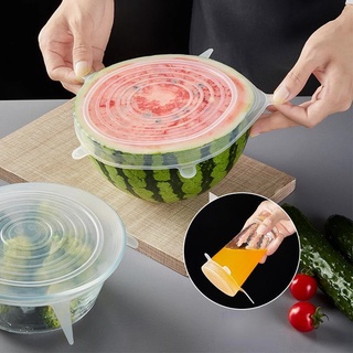 6 Pcs Silicone Stretch Lids Reusable Airtight Food Wrap Covers Keeping Fresh Seal Bowl Stretchy Wrap