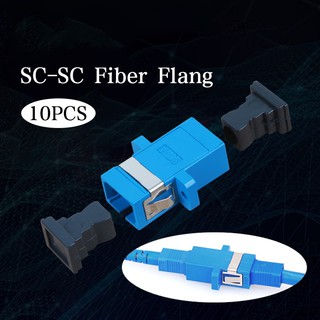 ♘10pcs/set SC-SC Simplex Single-mode Fiber optic Adapter Fiber Connector Flange Head Coupler (1)