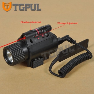 TGPUL Tactical Combo 2 In 1 Tactical LED Flashlight Red Laser Sight Combo For 20MM Rail Pistol Mini