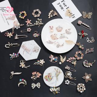 20 Models Flower Brooch Pearl Brooches Fashion Women's Accessories