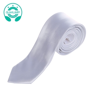 Uni Casual Necktie Skinny Slim Narrow Neck Tie - Solid White