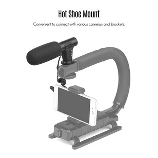 SHOOT XT-451 Portable Condenser Stereo Microphone Mic with 3.5mm Jack Hot Shoe Mount for Video Studio Recording Interview Webcast (4)