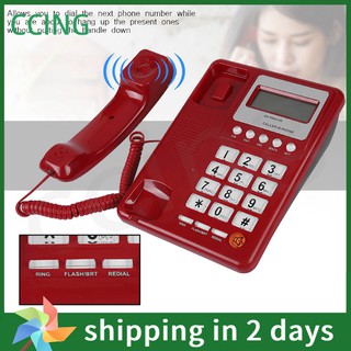 [Ready Stock] CCING Corded Phone Big Button Landline Caller ID Desktop Telephone Durable Home Hotel