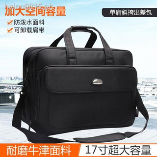 ready stock℡◙❄17-inch business men s bag briefcase large-capacity laptop bag shoulder business trip Oxford canvas document bag