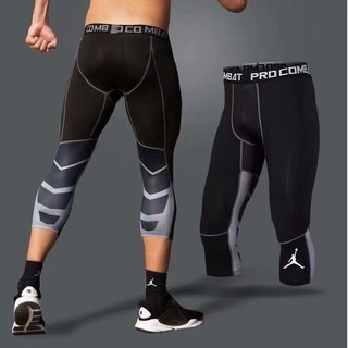 no.8003 3/4 Compression Leggings Tights Cool Dry Spoets Tights Pants Baselayer Running Leggings