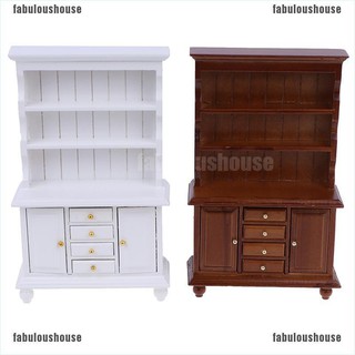 FHPH belle 1/12 Dollhouse Miniature Furniture Multifunction Wood Cabinet Bookcase Cab modish