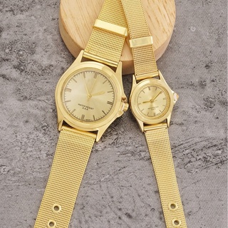 【Ready Stock】☢[JAY.CO] stainless steel Gold couple watch gift #CA16CPCHP