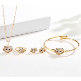 [XO] Hello Kitty Girl Kids Jewelry Set Crystal Fashion Jewelry Sets
