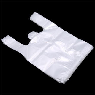 Popular Useful Plastic Shopping Bag 100Pcs Transparent Shopping Bag Supermarket Plastic Bags With Ha
