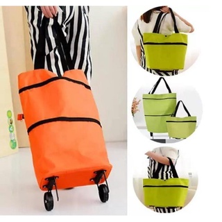 Travel Bags✠Foldable Trolley Shopping Bag Trolley BagTravel Luggage Bag With Wheels