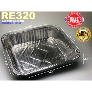 10pcs 20pcs aluminum foil catering tray Re320 Size 12x10x2 with Lid INCLUDED 3500ml High Quality
