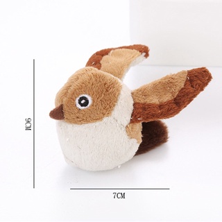 Toys push toys toy robots❏►✇【Ready】Cartoon Little Raccoon Bird Plush Doll Biting Dog Cat Toy with Ca