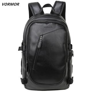 B027 VORMOR Men Bag Top Brand Waterproof 15.6 Inch Laptop Leather Backpack for Teenager Men
