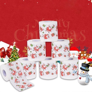 Christmas Decor卍Christmas Pattern Series Roll Paper Prints Funny Toilet Home Santa Claus Supplies Xm (4)